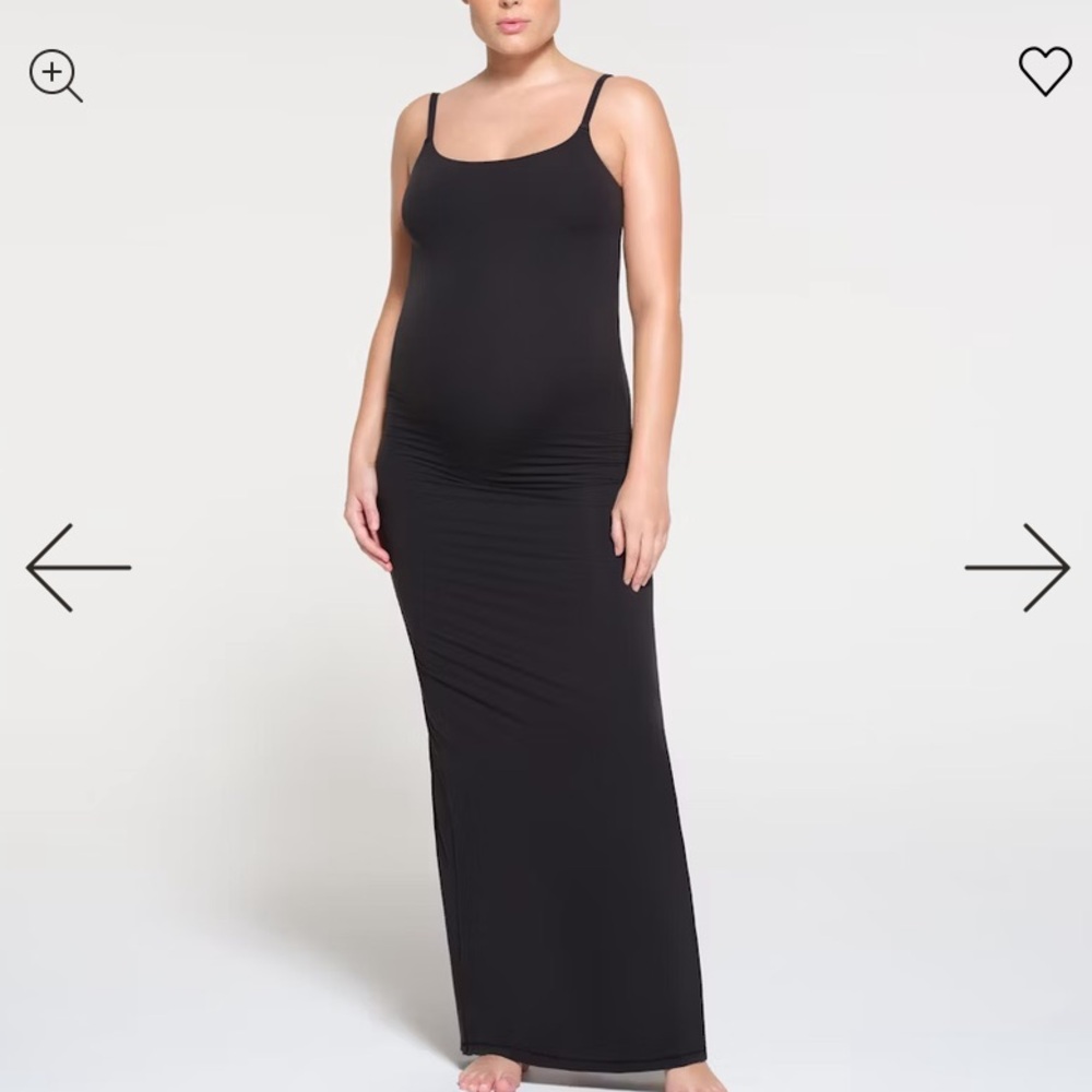 Skims Fits Everybody Maternity Long Dress in Onyx NWT